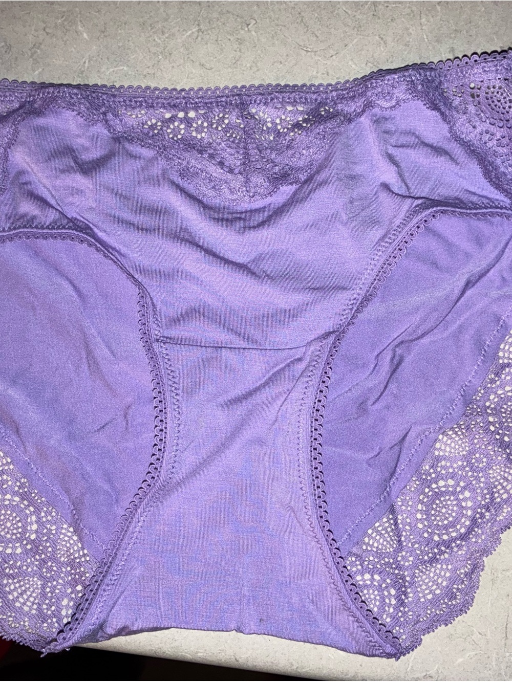 Women's Lace Trim Brief Panty - Lavender